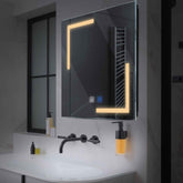 LED Spiegel Quadratisch | Touch-Schalter | Anti-Beschlag-Funktion | Warmweißes Licht - Reyze Seria Salono Model 3